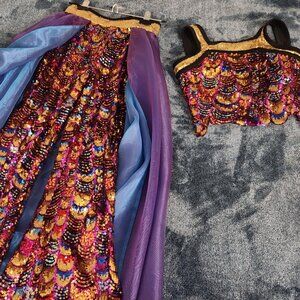 Girls pageant romper and overskirt